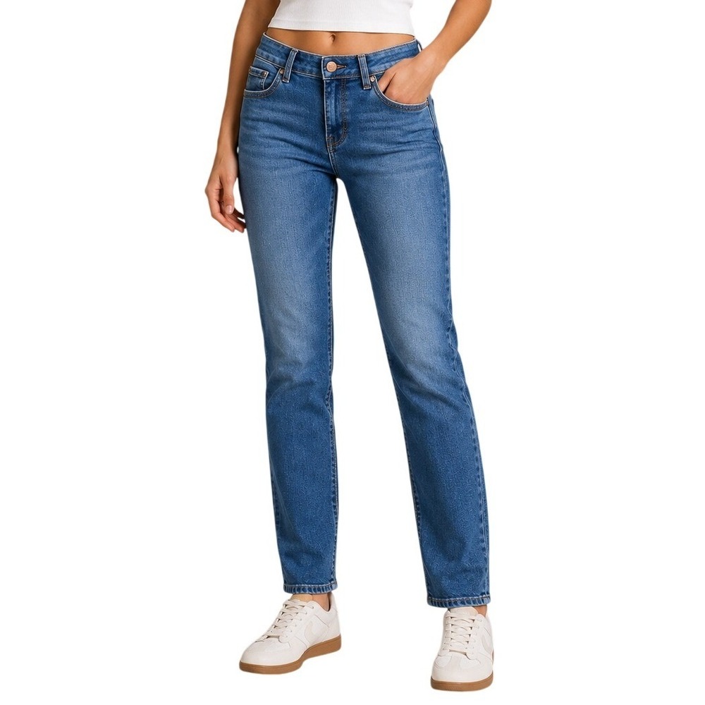 BKE Medium Wash Blue Stella Slim Fit Low Rise Straight Leg Jeans Women's 26x31.5